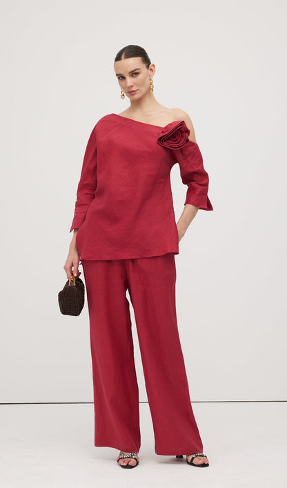 Linen Rose Trousers Suit