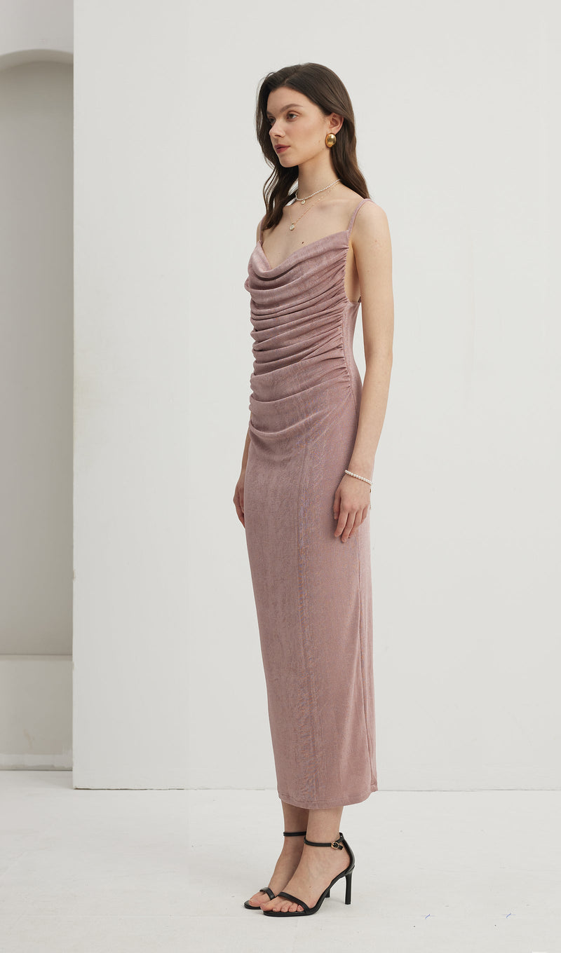 Gathered Draped Maxi Dress