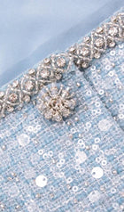 Sequin Boucle Feather Mini Dress