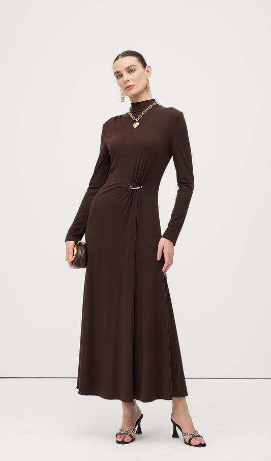 Jersey Metallic Decor Maxi Dress