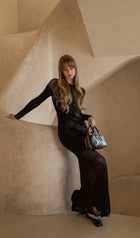 Fitted In Jersey Blend Maxi Dress