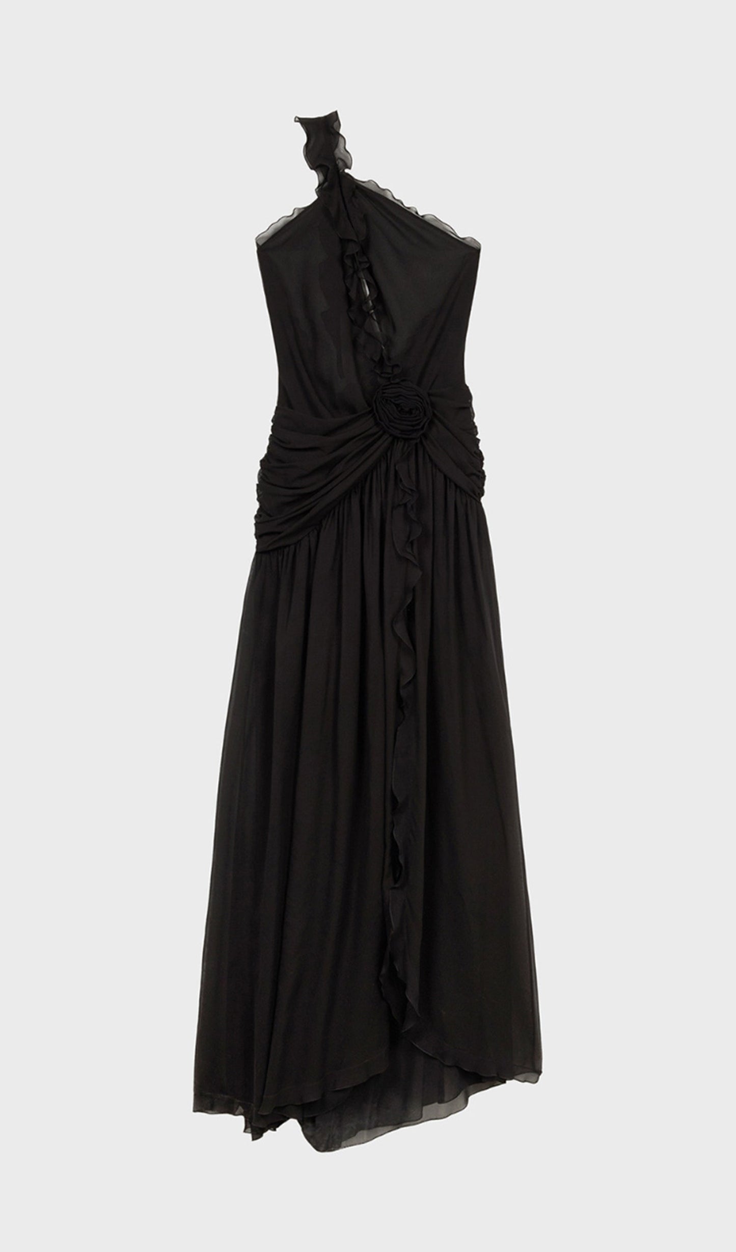 One Shoulder Ruffled Maxi Dress