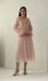 Long Sleeved Lace Panel Midi Skirt