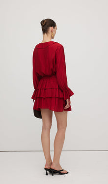 Ruffled Layered Mini Skirt Two Piece Sets