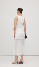 Sheer Overlay Midi Dress