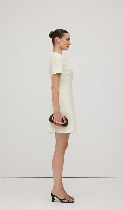 Crepe With Bow Detail Mini Dress