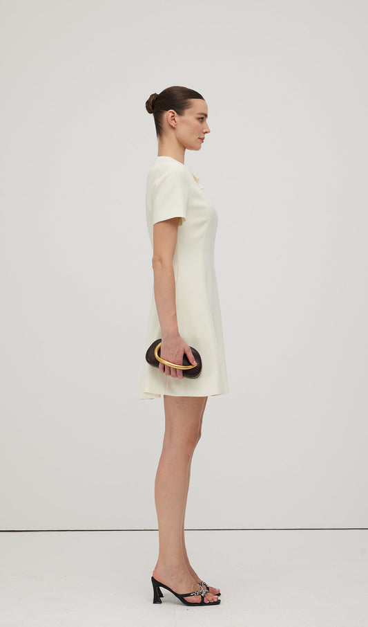 Crepe With Bow Detail Mini Dress