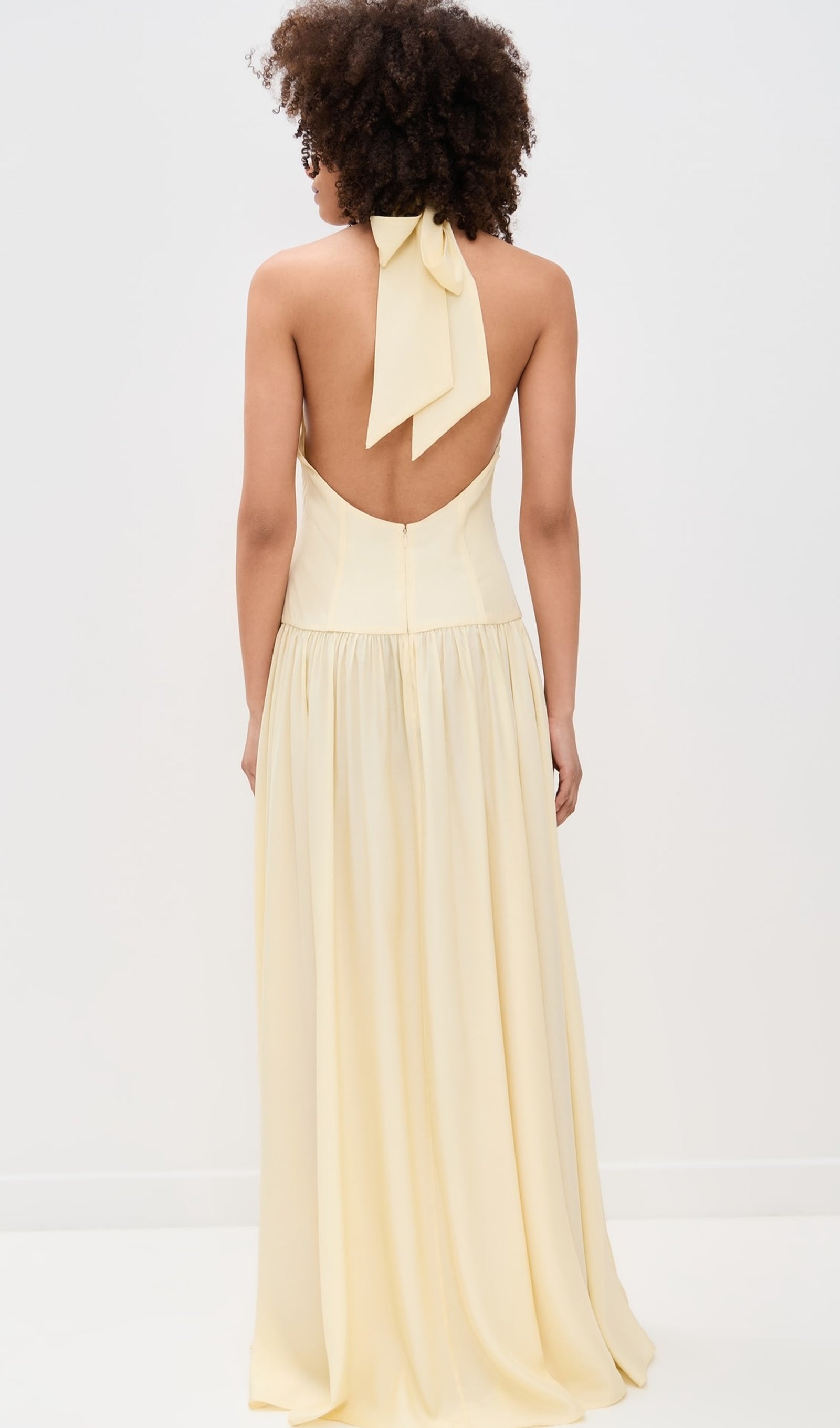 Halter V Neck Maxi Dress