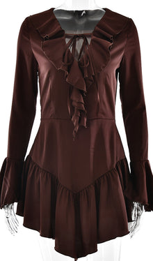 Ruffled Satin Mini Dress