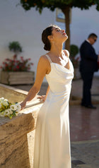 Satin Cowl-Neck Maxi Dress