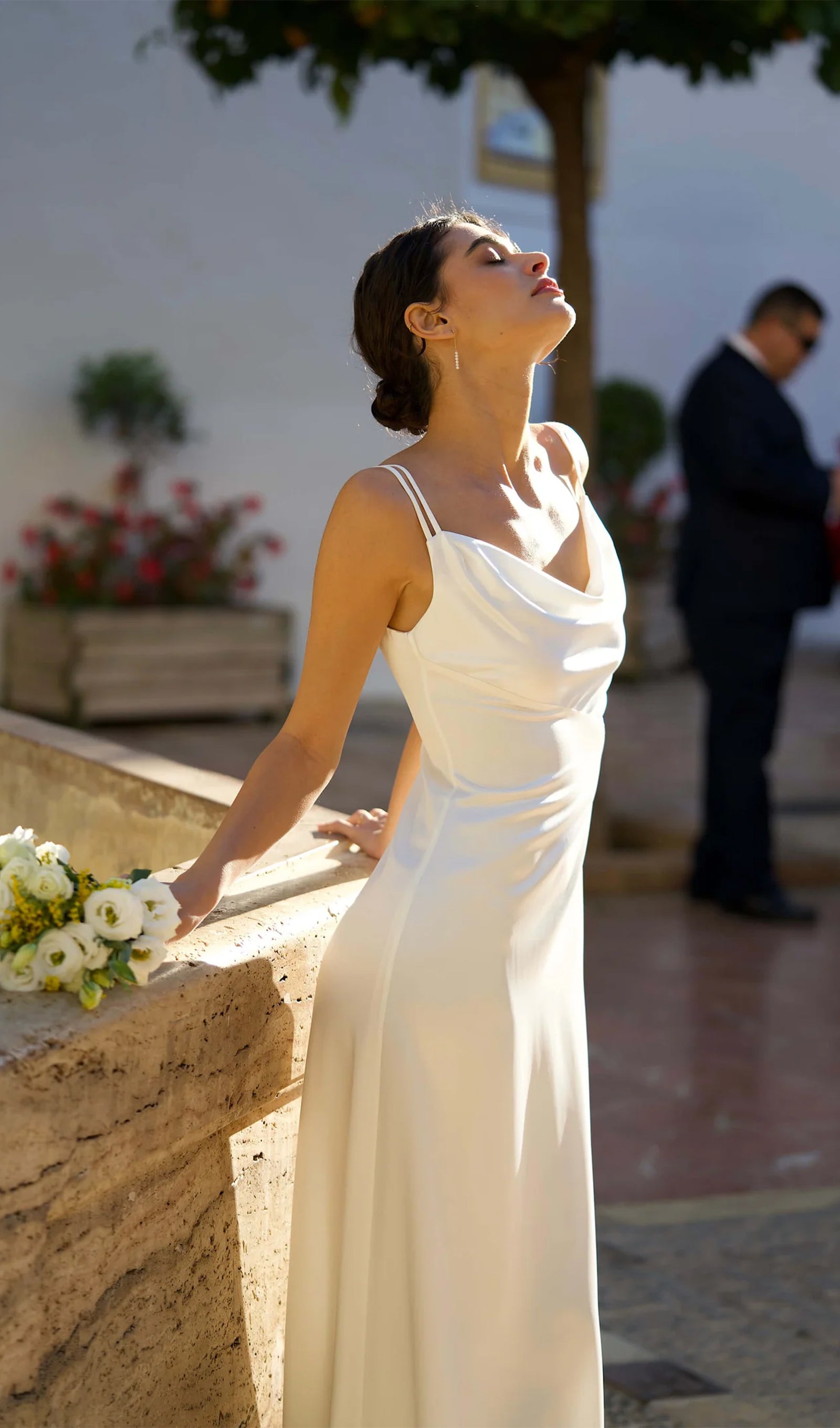 Satin Cowl-Neck Maxi Dress