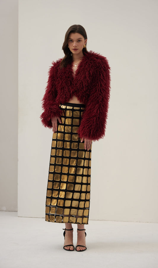 Block Panel Midi Skirt