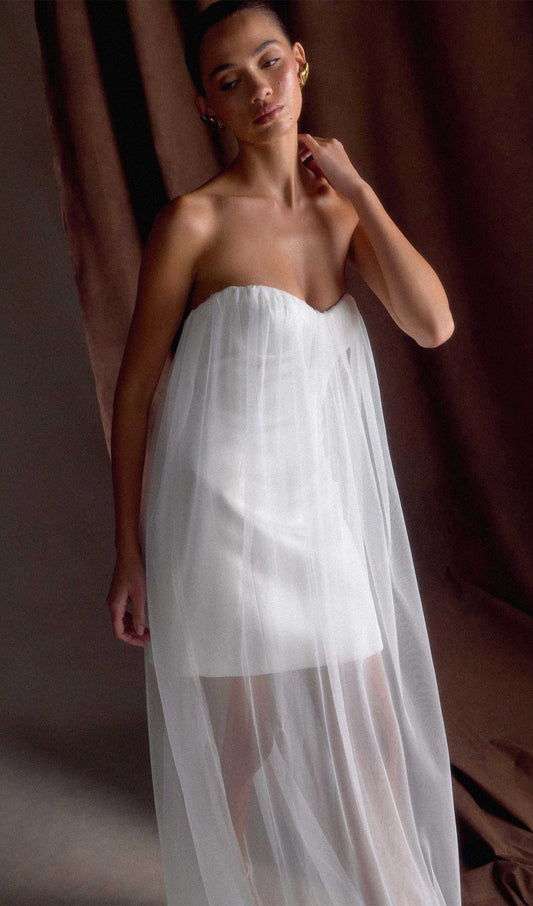 Chiffon Strapless Maxi Dress