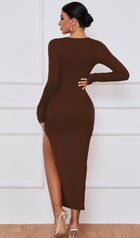 Cut Out Split Midi Dress