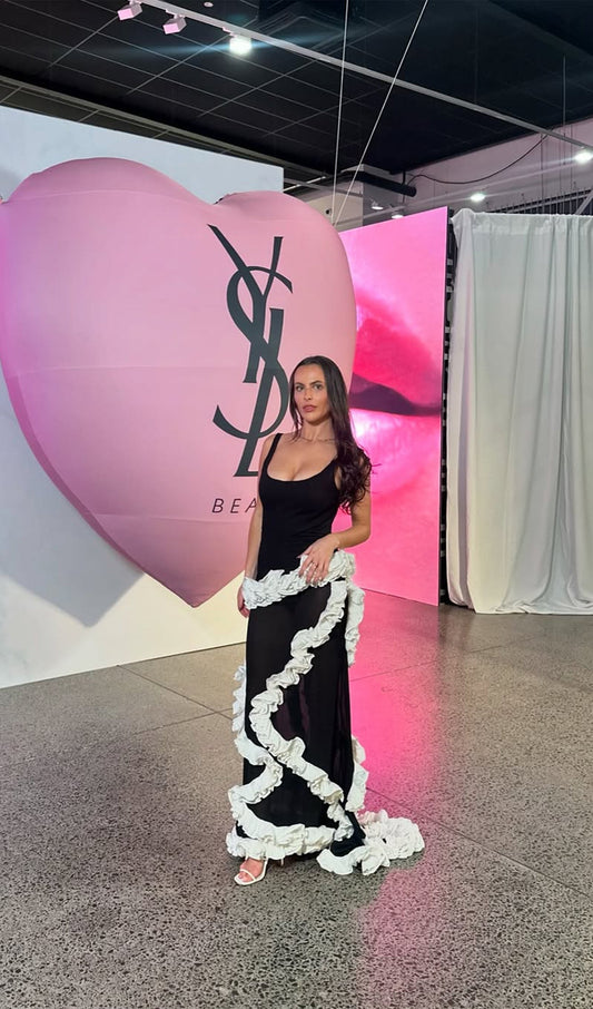 Wisteria Gown Maxi Dress In Black & White