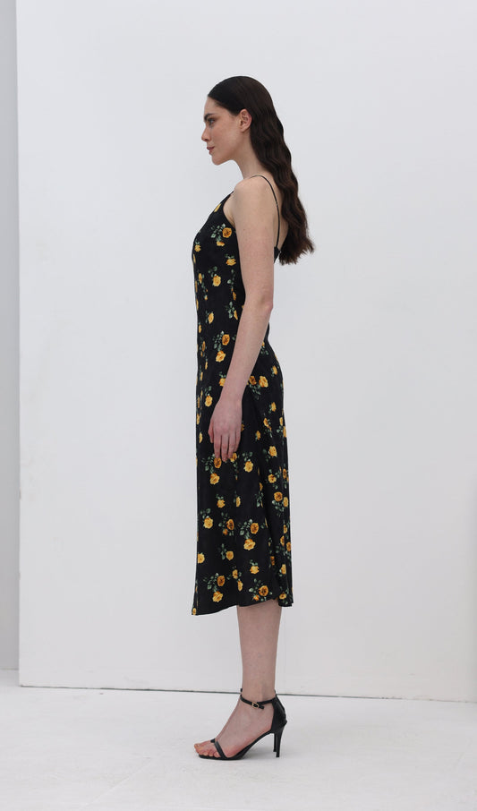 Flower Slip Midi Dress