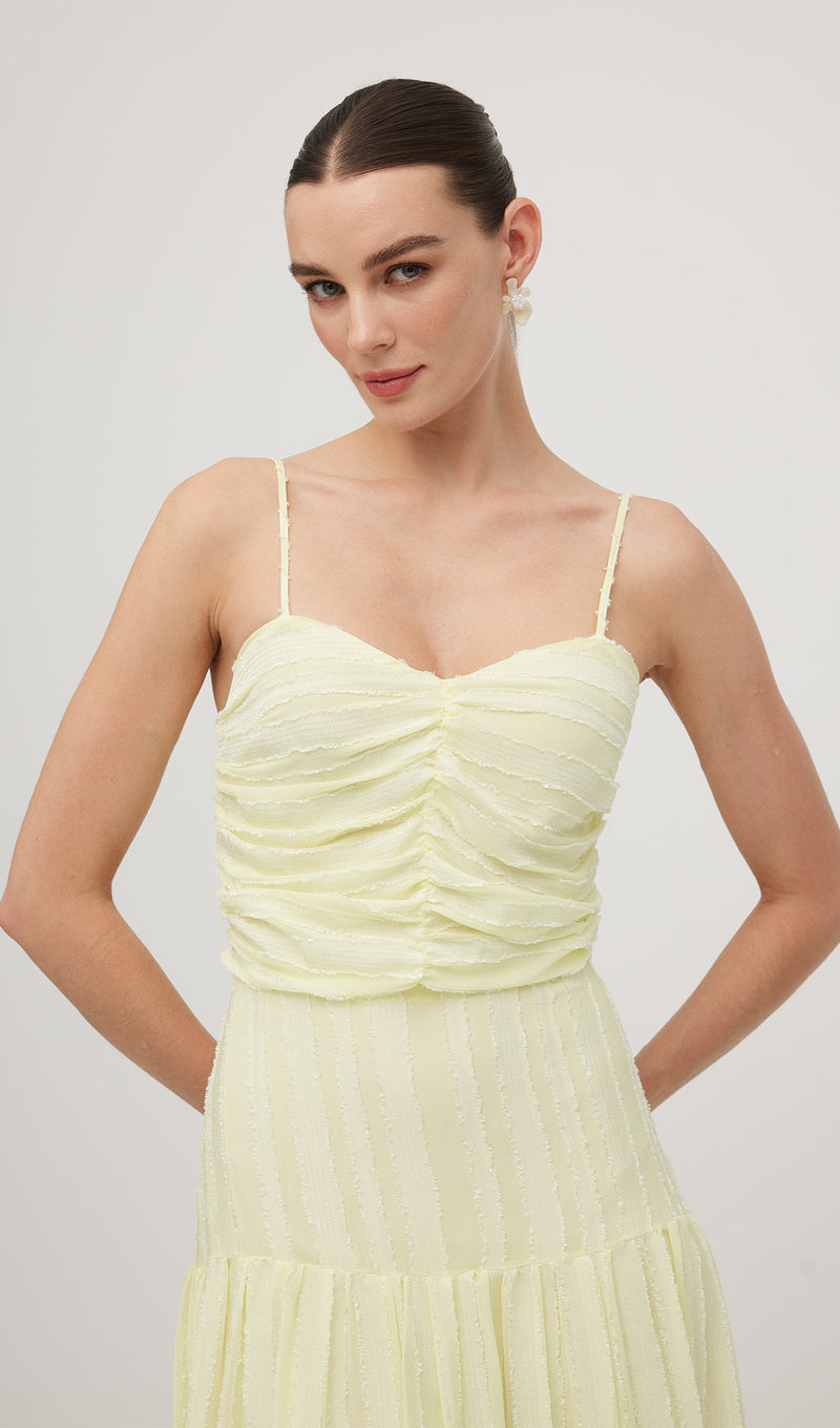 Pleated Backless Tiered Cami Midi Dress