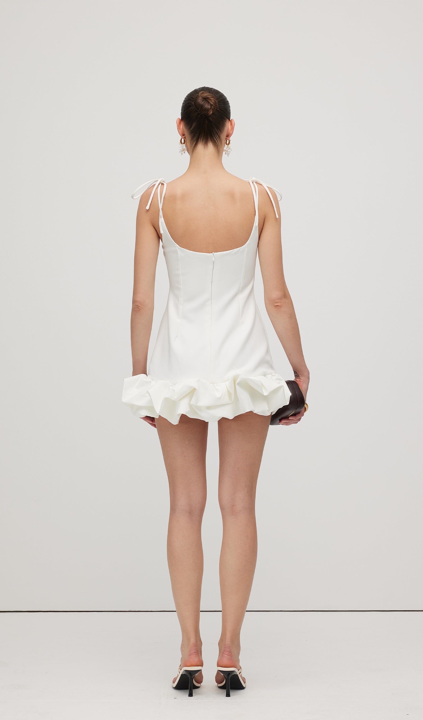 Sleeveless Ruffle Trim Mini Dress