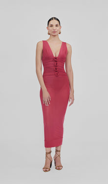 Pleated Bodysuit V Neck