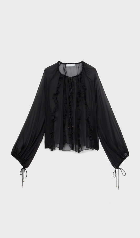 Georgette Blouse With Ruffles