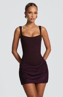 Spaghetti Strap Square-Neck Corset-Style Mini Dress