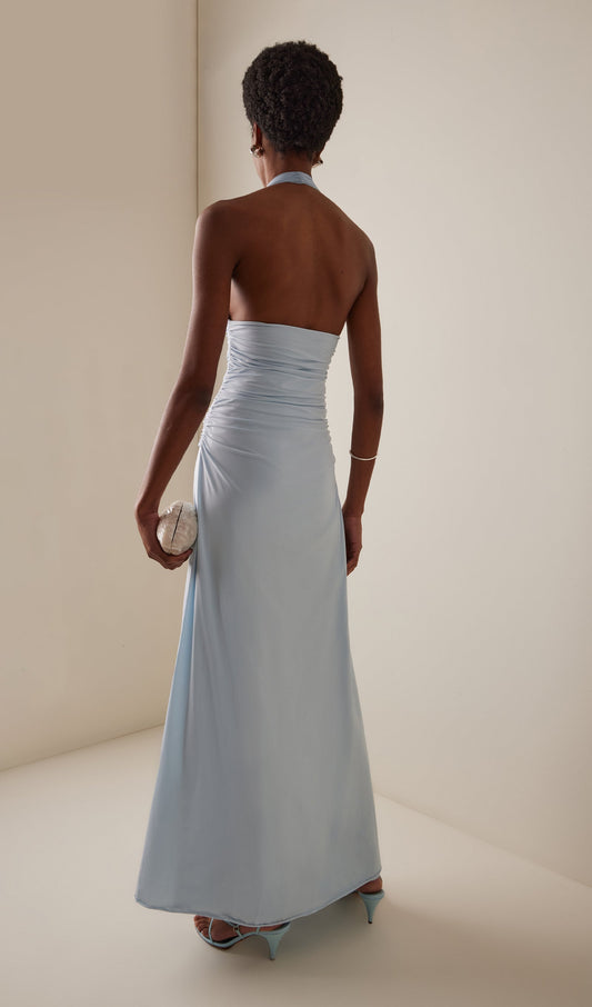 Halter Neck Backless Bodycon Maxi Dress
