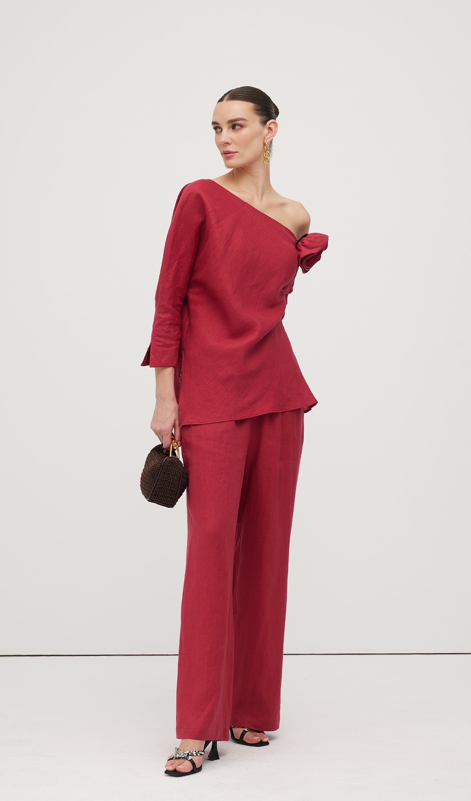 Linen Rose Trousers Suit