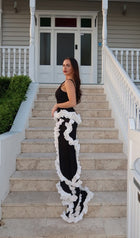 Wisteria Gown Maxi Dress In Black & White