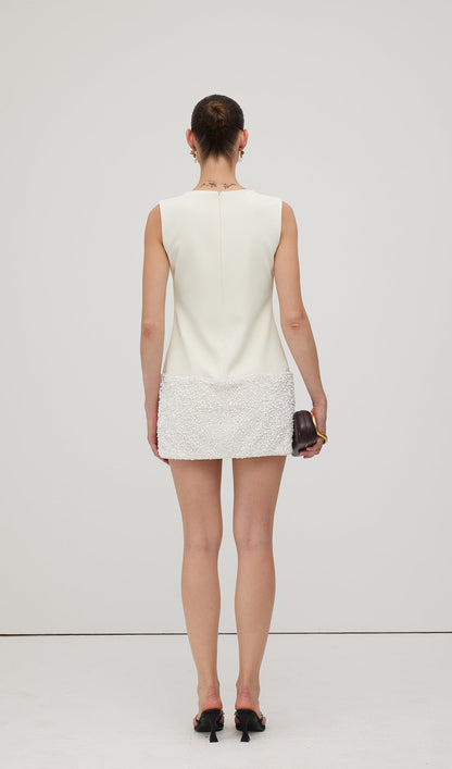 Sleeveless Bow Sequined Mini Dress