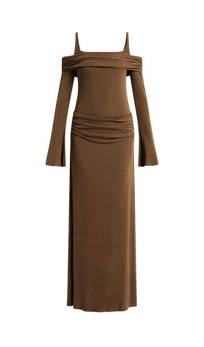 Off Shoulder Slip Maxi Dress