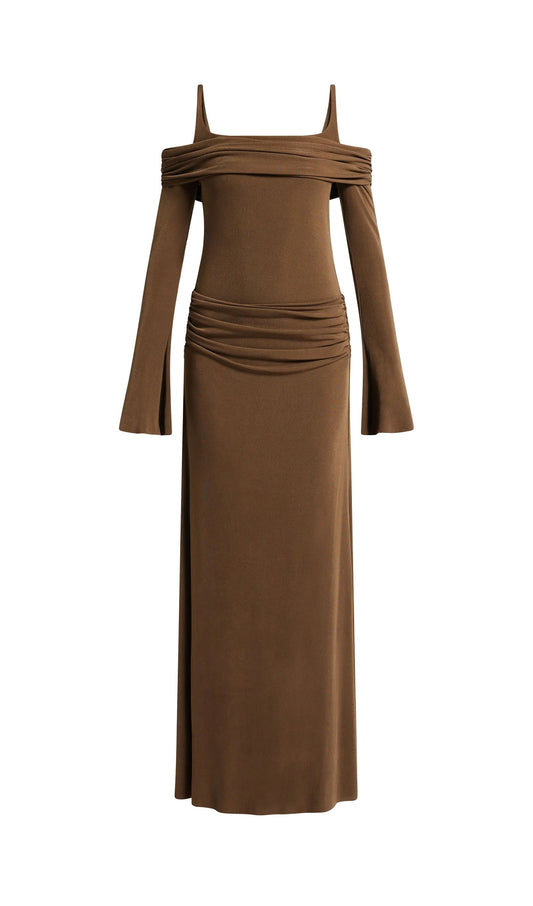 Off Shoulder Slip Maxi Dress