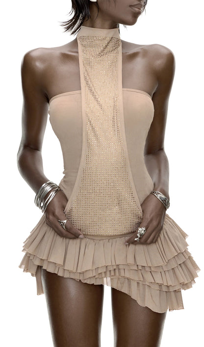Halter Top &  Ruffle Mini Skirt Sets