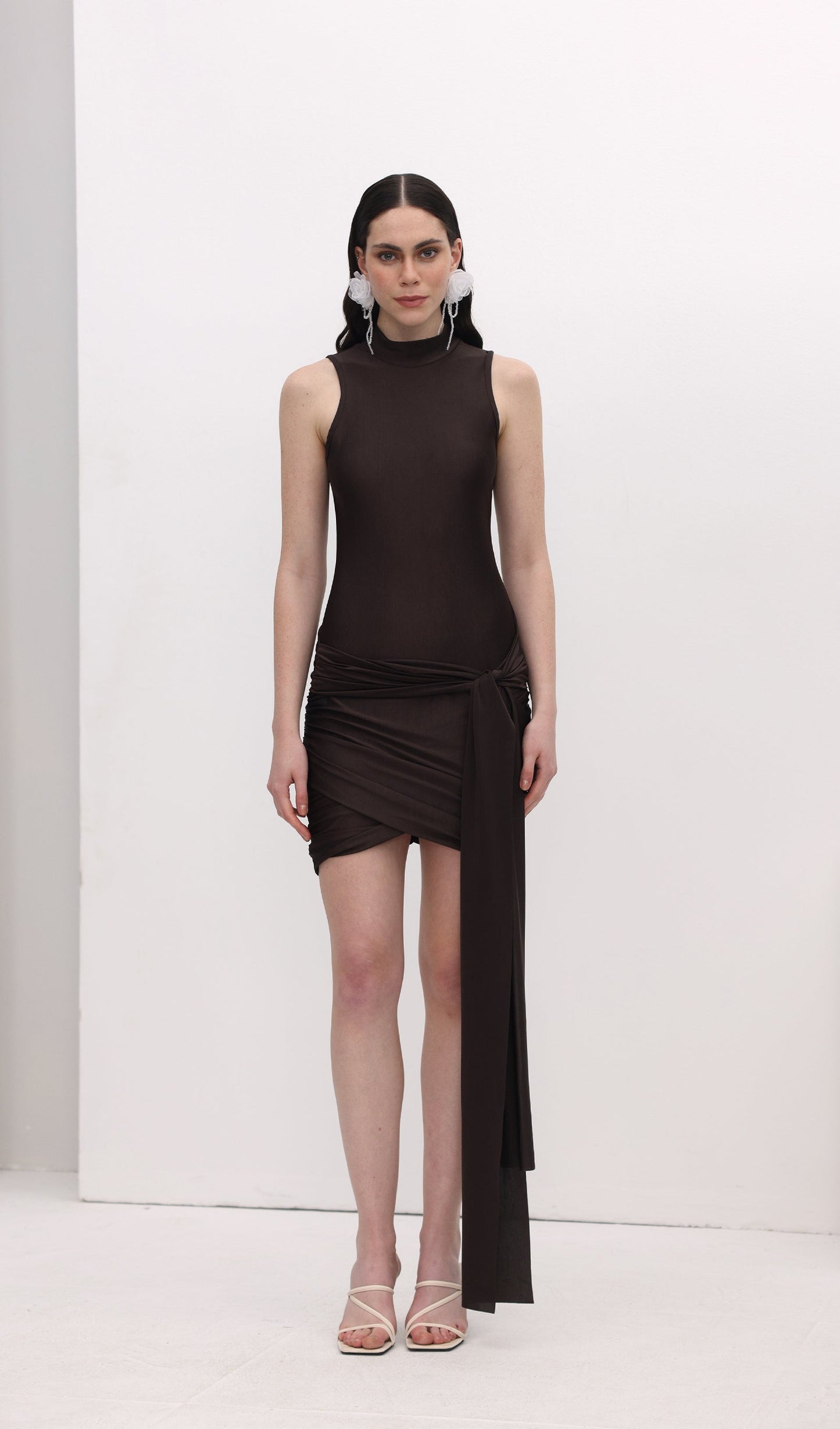 Solid Slinky Mini Dress