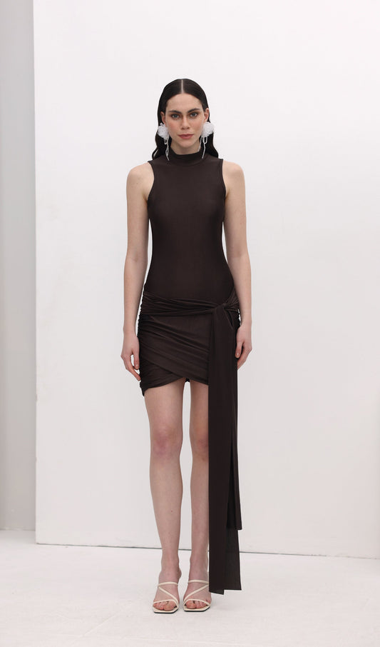 Solid Slinky Mini Dress