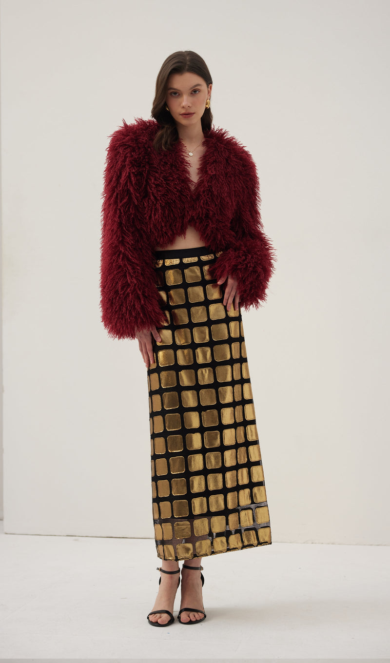 Block Panel Midi Skirt