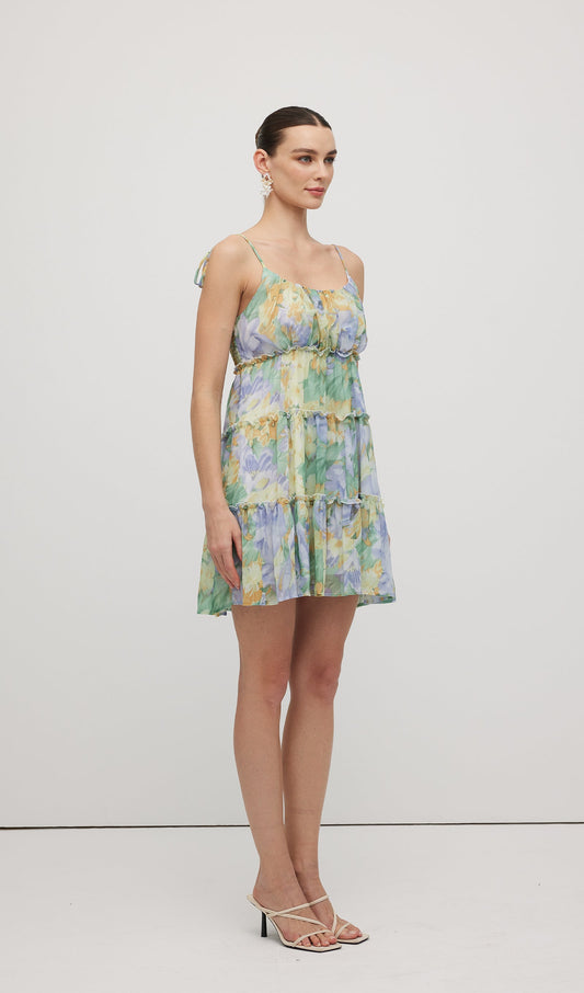 Floral Printed Smocked Mini Dress