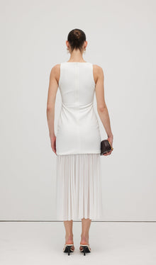 Sheer Overlay Midi Dress