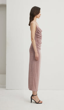 Gathered Draped Maxi Dress