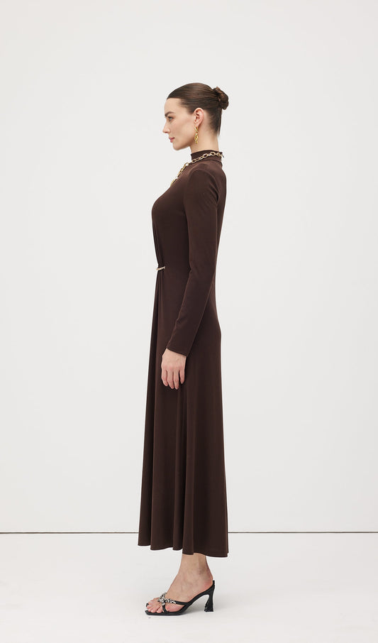 Jersey Metallic Decor Maxi Dress