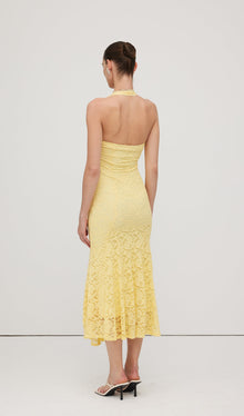 Halter Lace Midi Dress