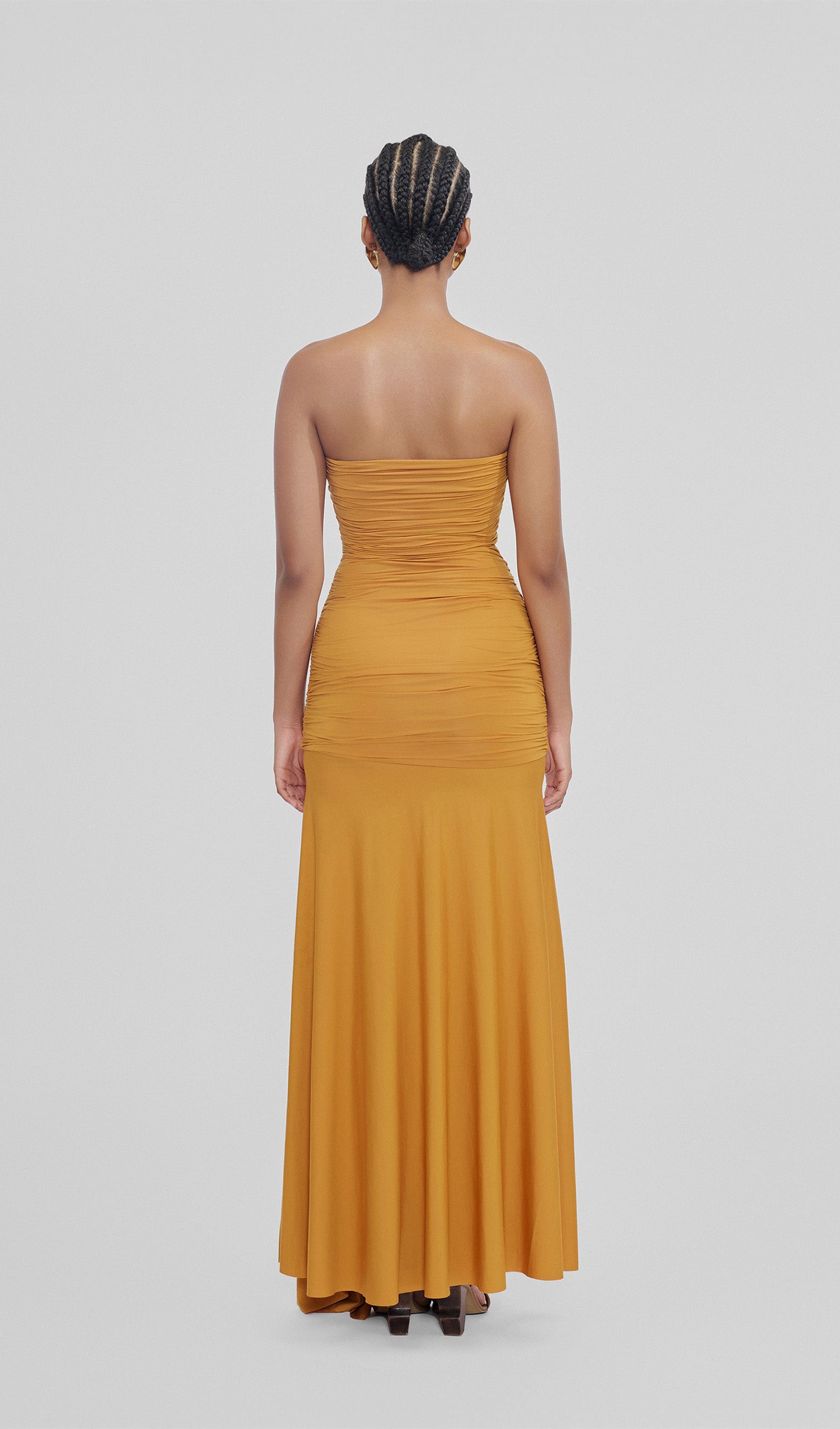 Off Shoulder Pleated Split Maxi Dress