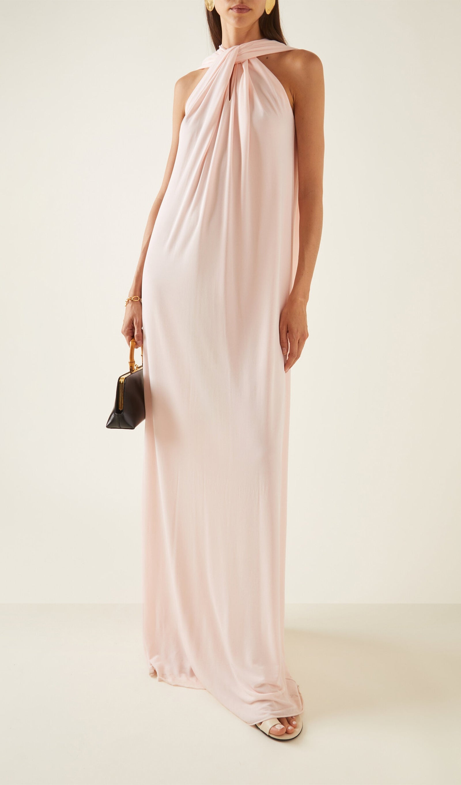 Twisted Georgette Gown Maxi Dress