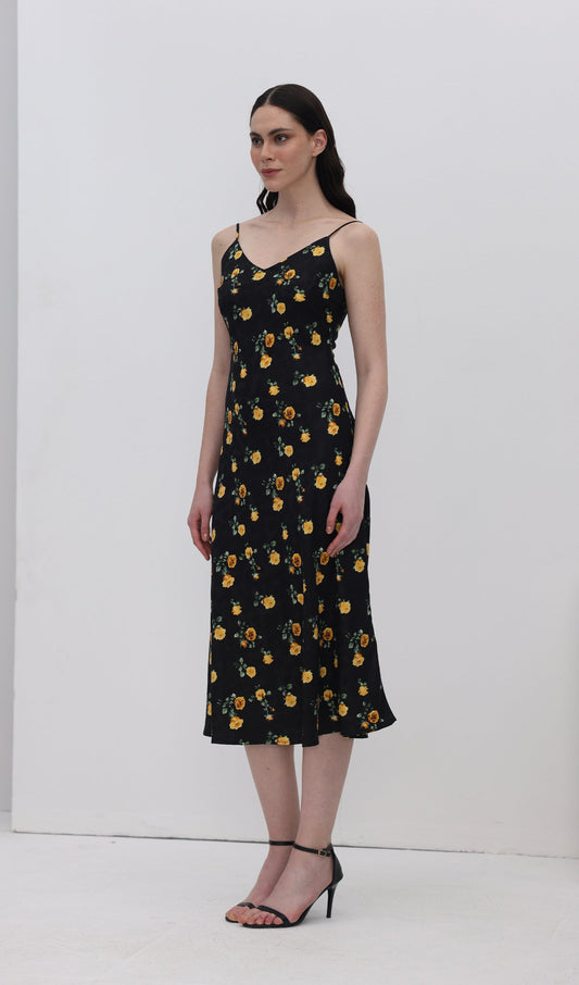 Flower Slip Midi Dress