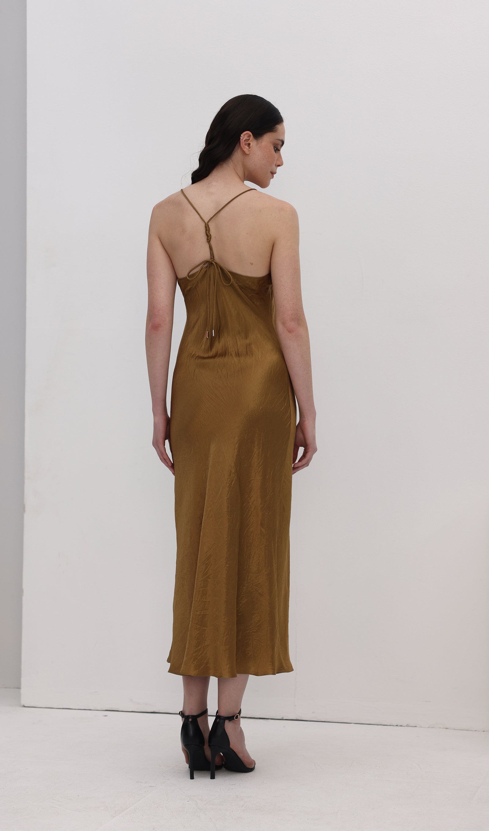 Acetate Sling Midi Dress