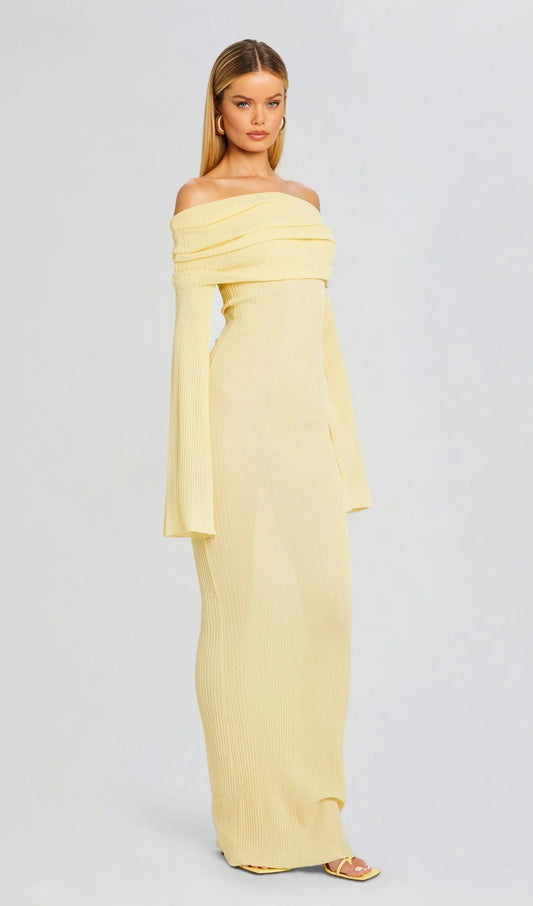 Off Shoulder Slim Fit Maxi Dress