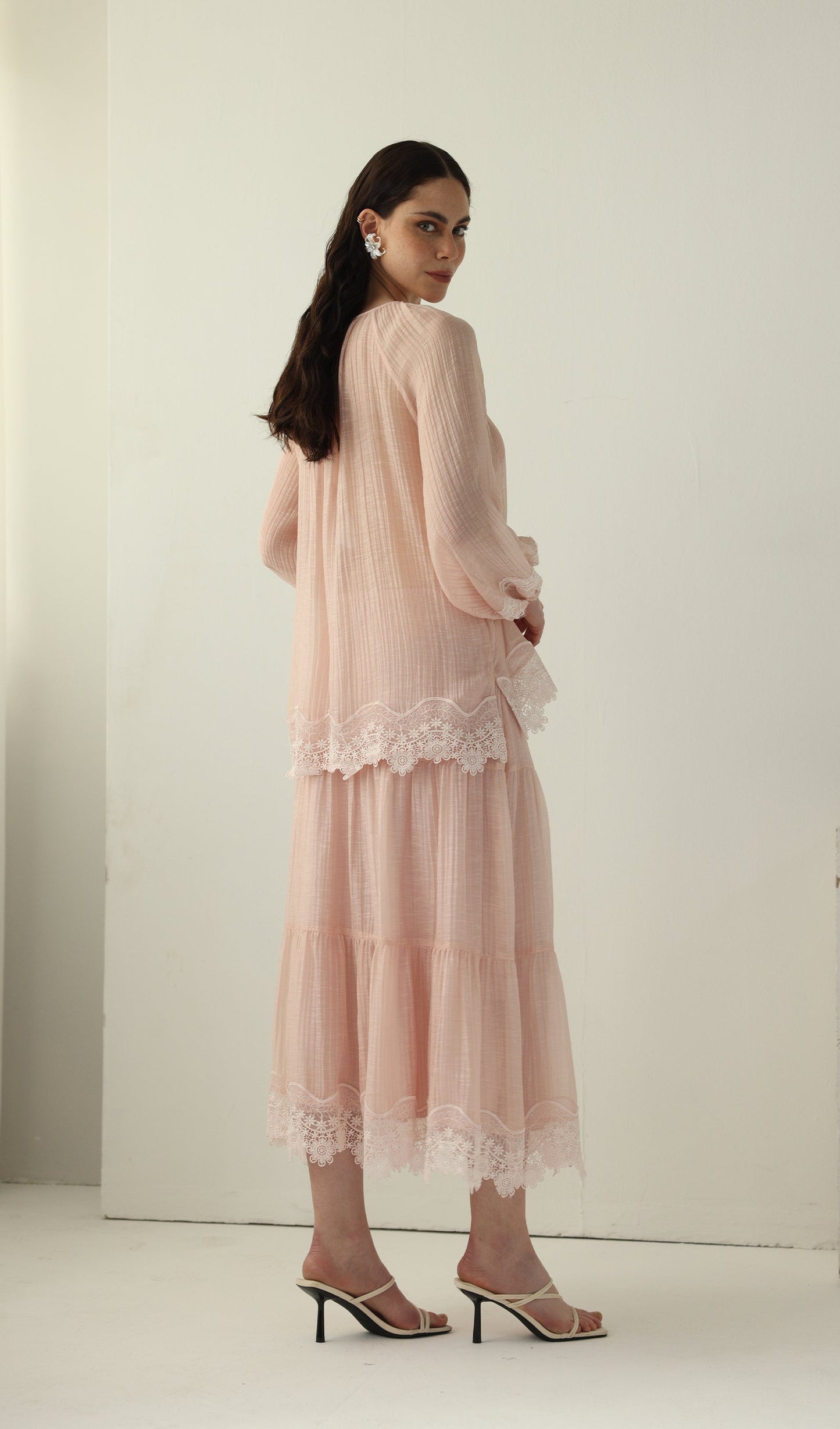 Long Sleeved Lace Panel Top