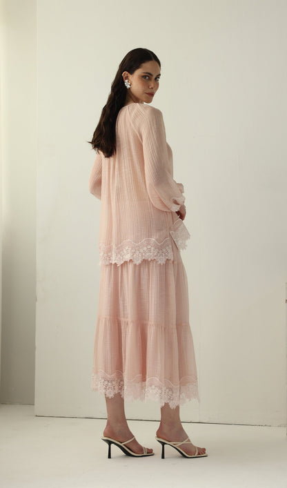 Long Sleeved Lace Panel Top