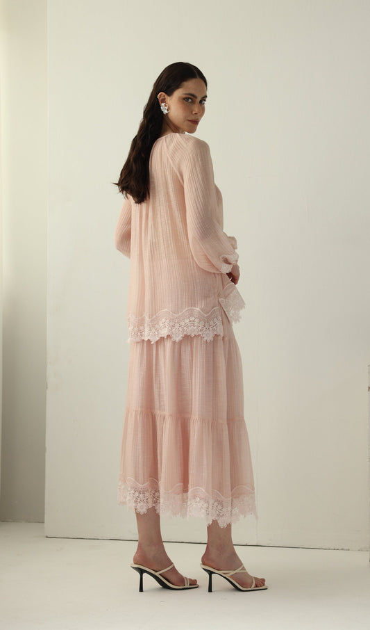 Long Sleeved Lace Panel Top