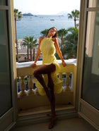 Sleeveless Smocked Floral Ruffled Wave Hem Dress