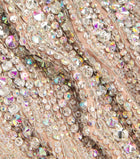 Sequin Rhinestone-Embroidered Long-Sleeve Gown